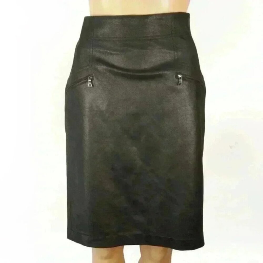 Riani Black Snakeskin Animal Print Skirt